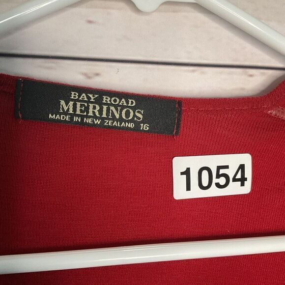 Bay Road‎ Merinos Womens L-16 Open Tie Front Cardigan Sweater Red New Zealand - Picture 6 of 9